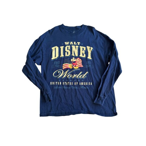 WALT DISNEY WORLD Vintage USA Blue Long Sleeve T Shirt Size XL - Picture 4 of 5